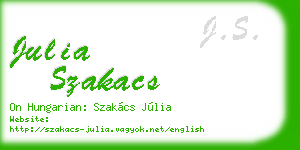 julia szakacs business card
